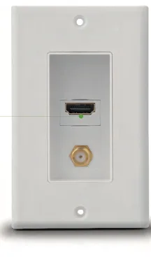 American-style faceplate with one HDMI and one F-connector, white