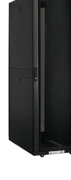 JA standing server rack, 42U, 600×800 mm, black RAL 9005, closed perforated front door