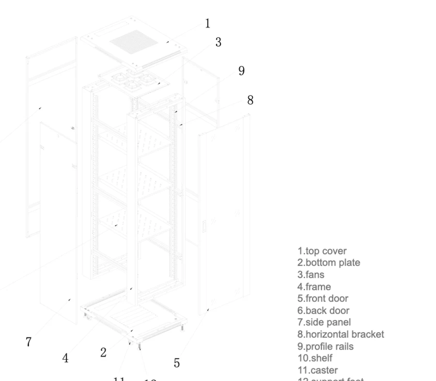 JB600 exploded construction and dimension drawing — parts and W/D/H