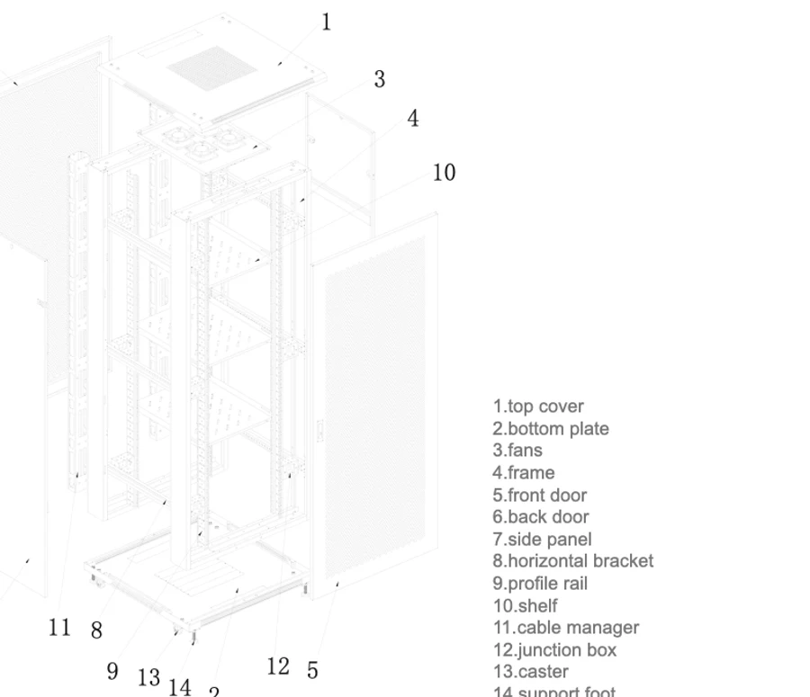 JB800 exploded construction and dimension drawing — parts and W/D/H